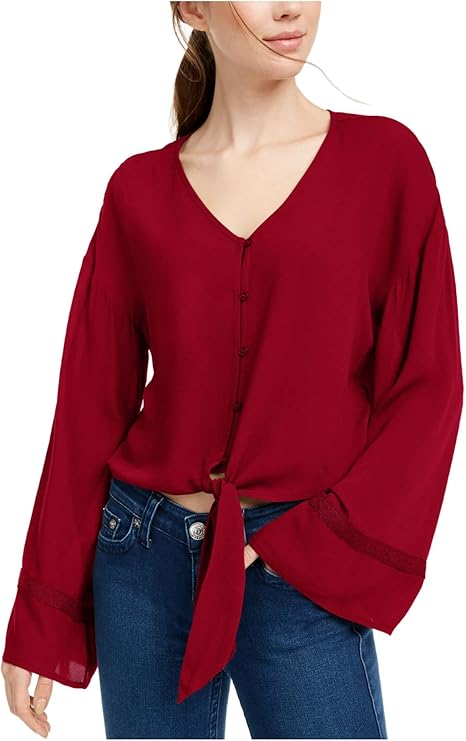 freshman junior flaresleeve 系带束腰衬衫